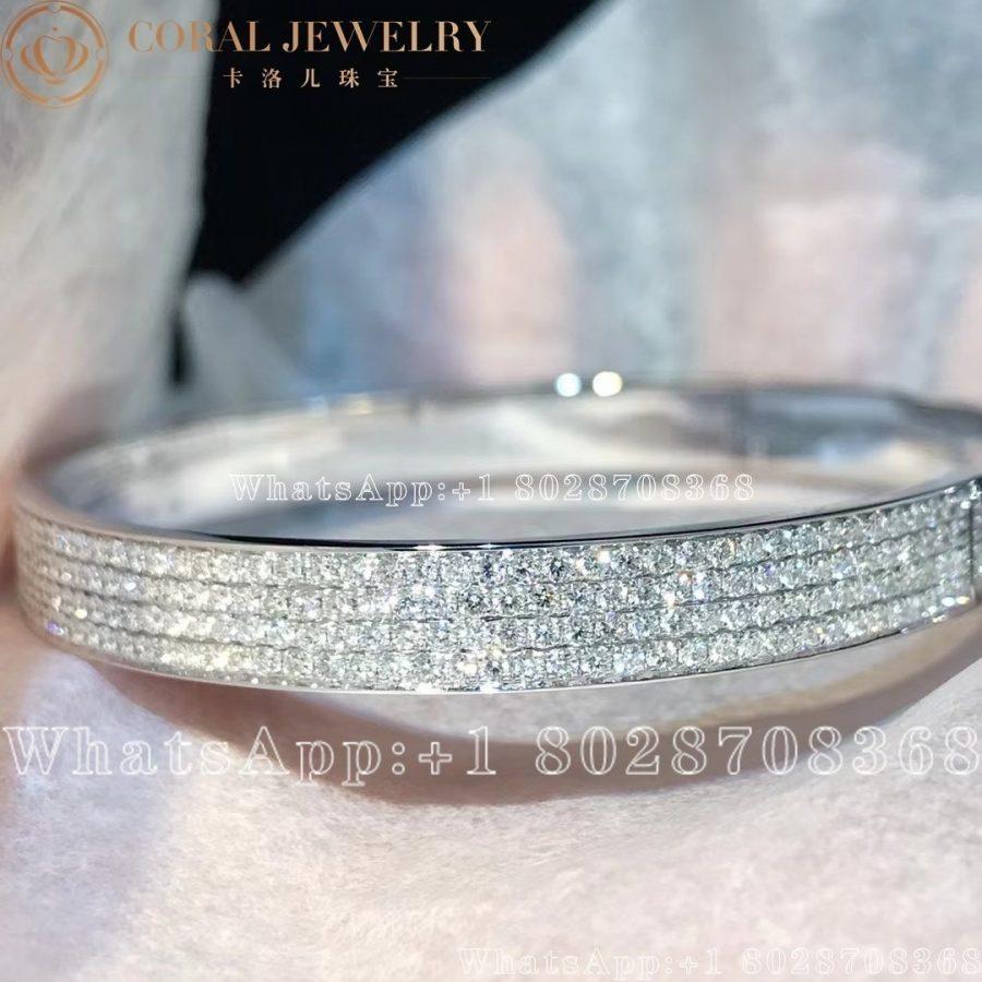 Hermès Kelly Diamond Pave Bangle White Gold Bracelet - Image 8