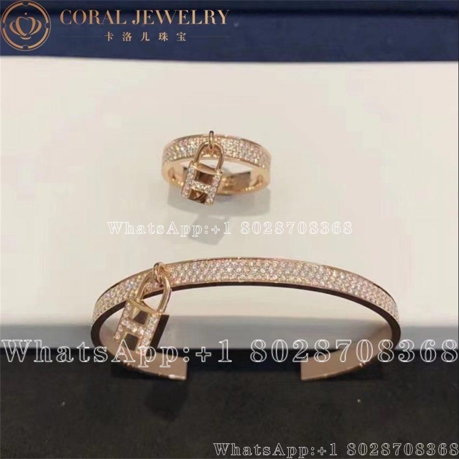 Hermes Kelly Cadenas Bracelet in rose gold set with diamonds - Image 6