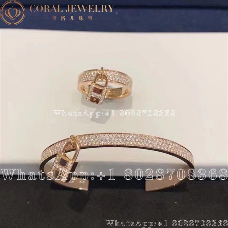 Hermes Kelly Cadenas Bracelet in rose gold set with diamonds - Image 7