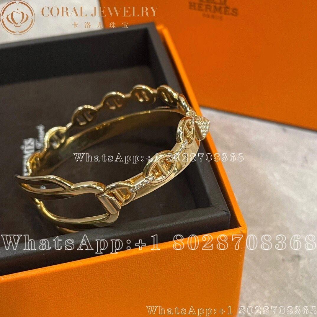 Hermes Hermes Collier De Chien Diamond Bracelet In 18k Yellow Gold 0 79 Ctw Coral (2)