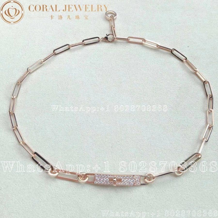 Hermès 18K Yellow Gold Diamond Pave Kelly Chaine Choker Necklace - Image 3