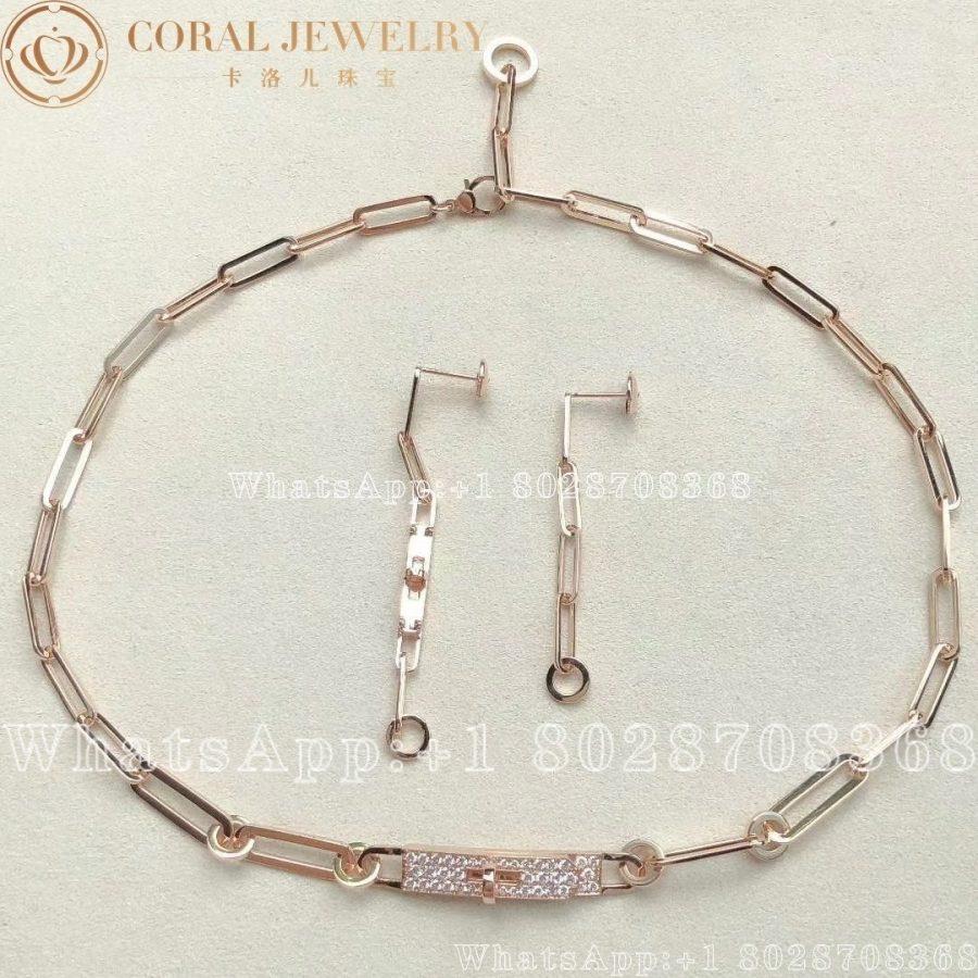 Hermès 18K Yellow Gold Diamond Pave Kelly Chaine Choker Necklace - Image 9
