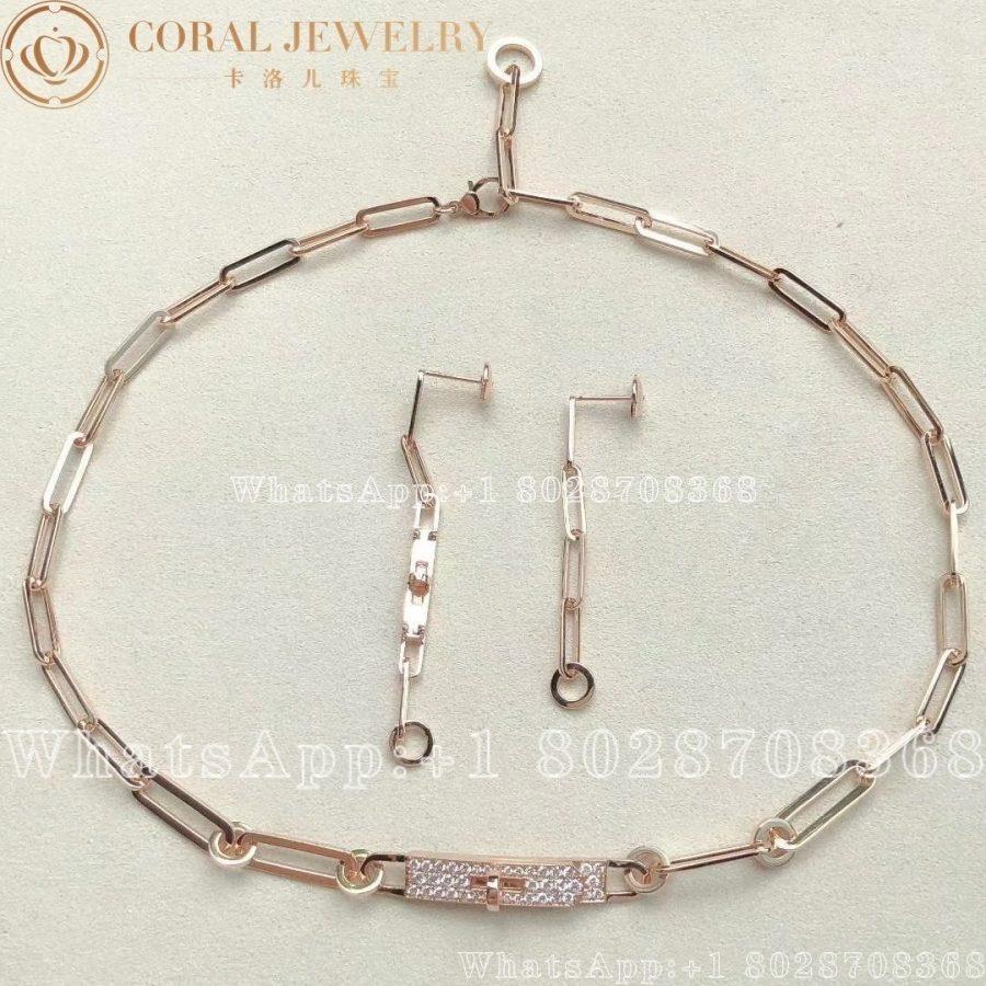 Hermès 18K Yellow Gold Diamond Pave Kelly Chaine Choker Necklace - Image 4