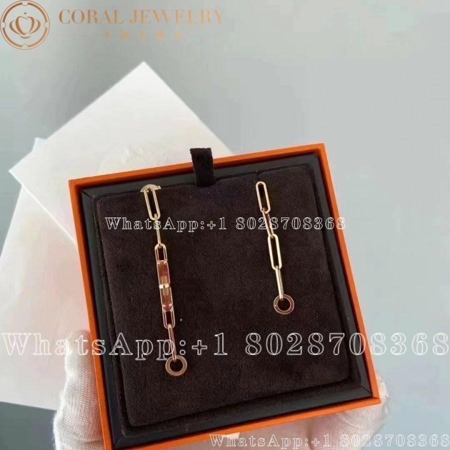 Hermès 18K Yellow Gold TPM Kelly Chaine Earrings - Image 5