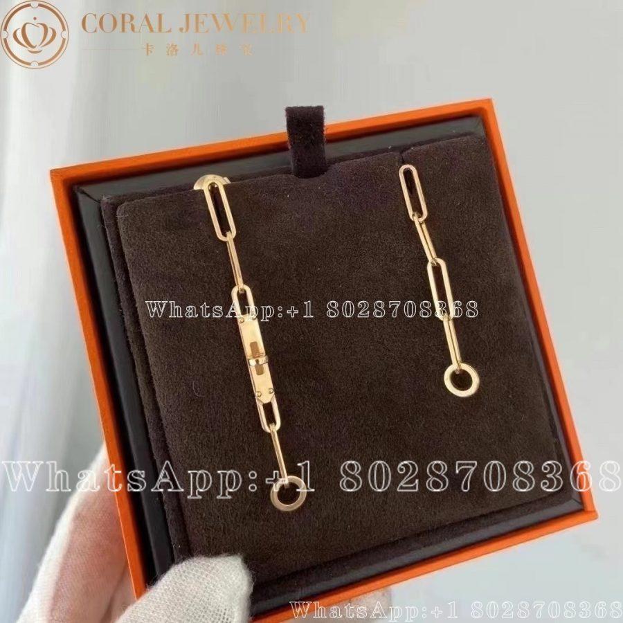 Hermès 18K Yellow Gold TPM Kelly Chaine Earrings - Image 6