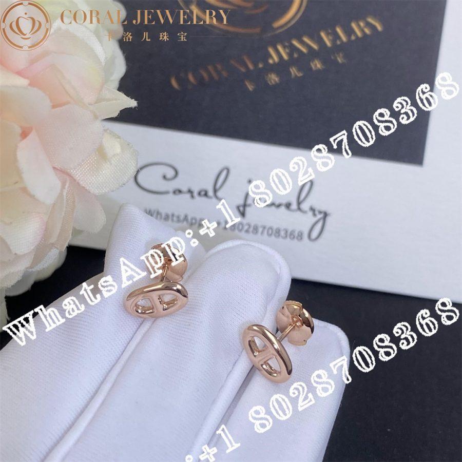 Hermès Chaine d'ancre Earrings in rose gold very small model - Image 3