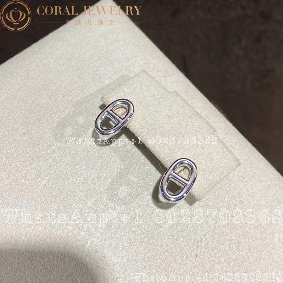 Hermès Chaine d'ancre Earrings in white gold very small model - Image 4