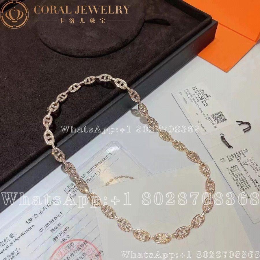 Hermès Chaine d'ancre Enchainee Necklace in rose gold - Image 5