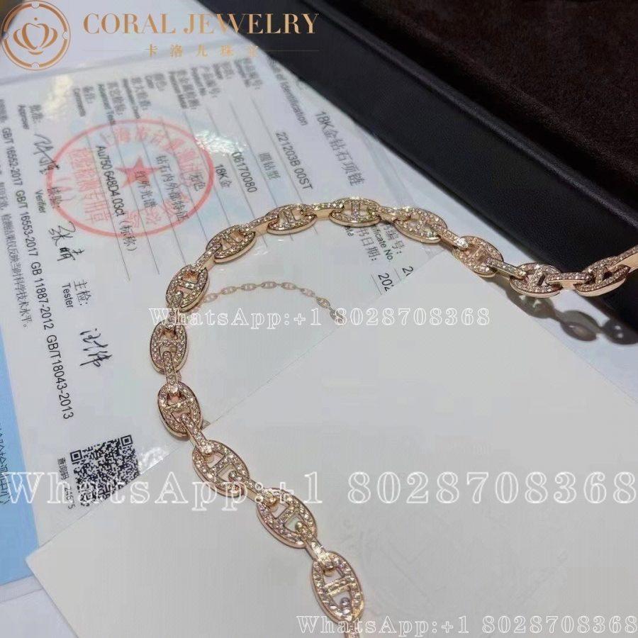 Hermès Chaine d'ancre Enchainee Necklace in rose gold - Image 7