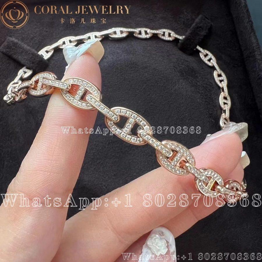 Hermès Chaine d'ancre Enchainee Necklace in rose gold - Image 3