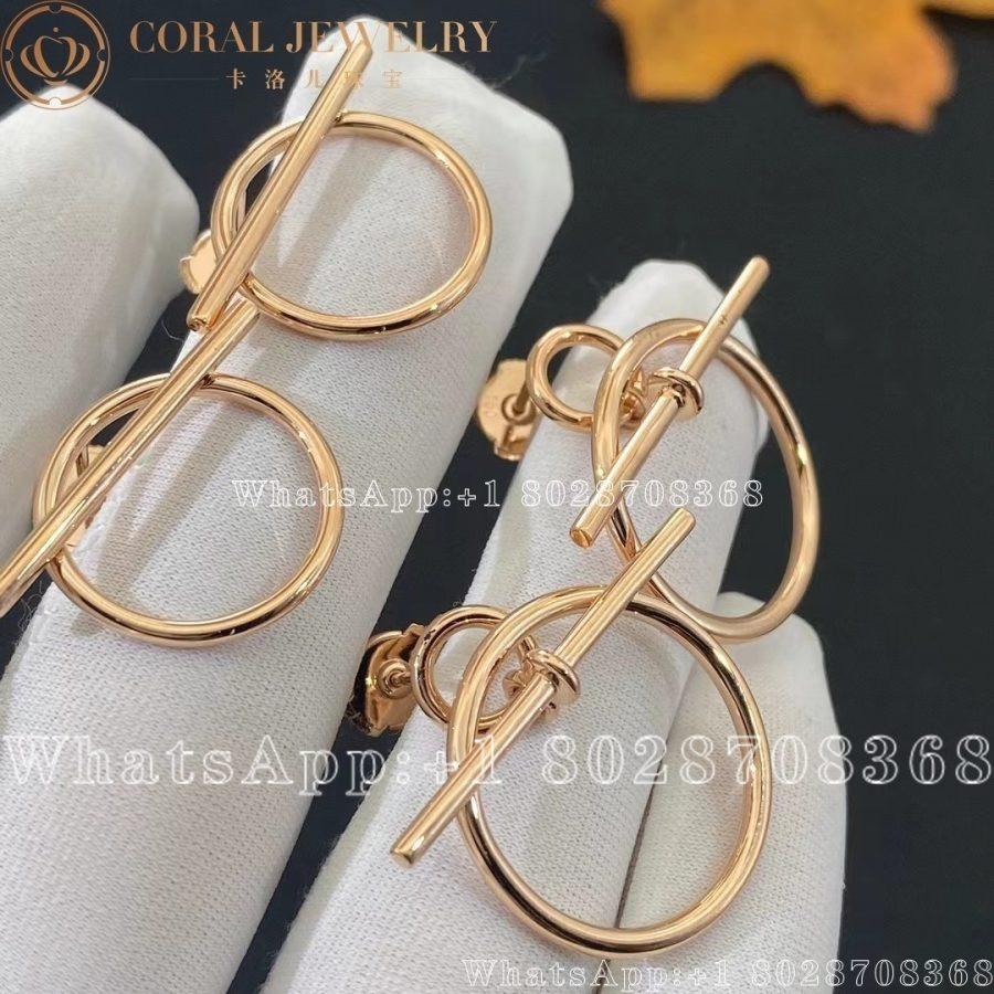 Hermes Echappee earrings in rose gold - Image 6