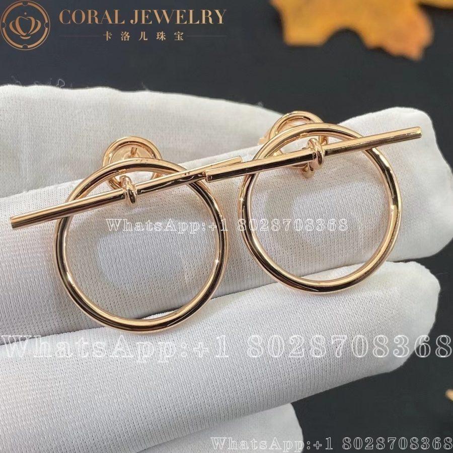Hermes Echappee earrings in rose gold - Image 3