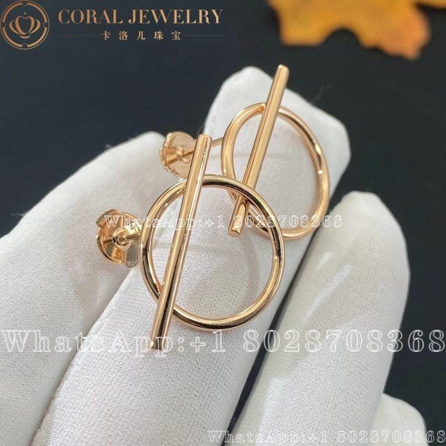 Hermes Echappee earrings in rose gold - Image 4