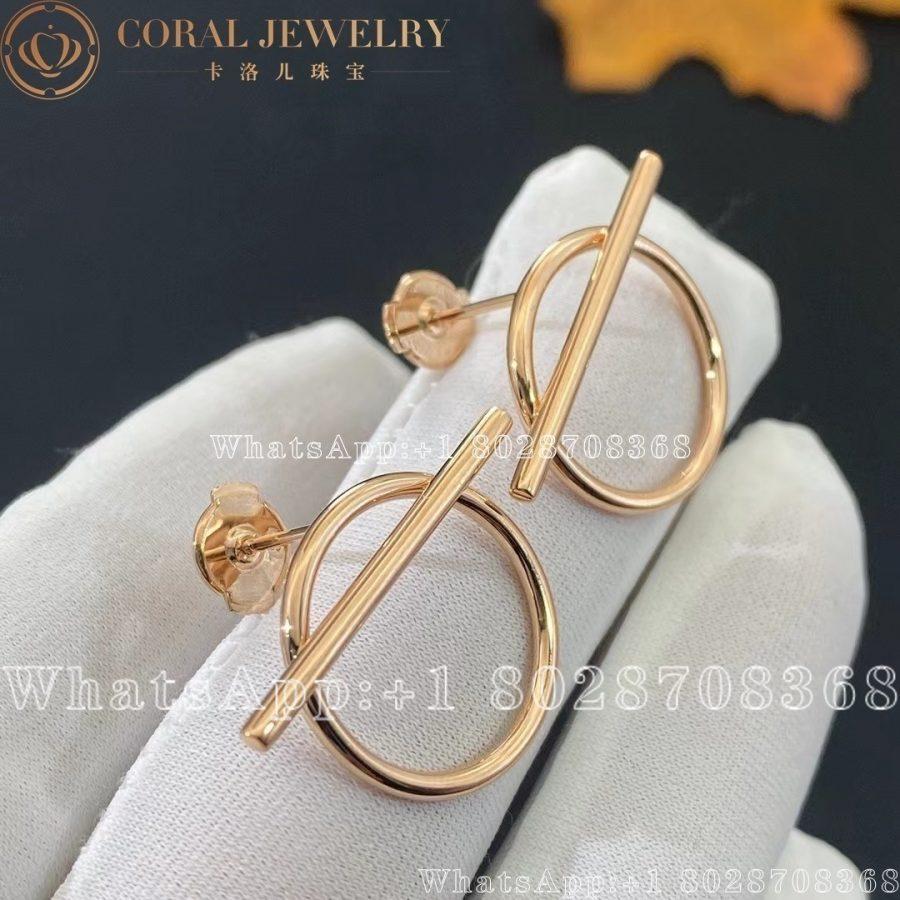 Hermes Echappee earrings in rose gold - Image 5