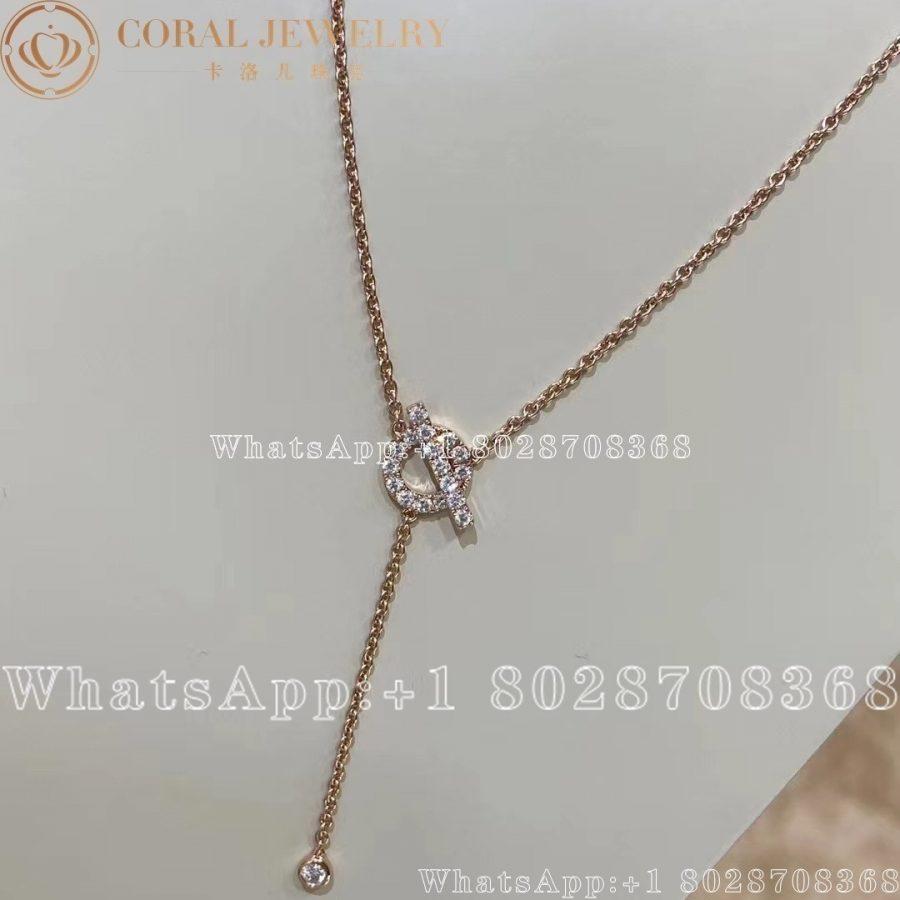 Hermès Finesse Lariat necklace in Rose gold set with diamonds - Image 3