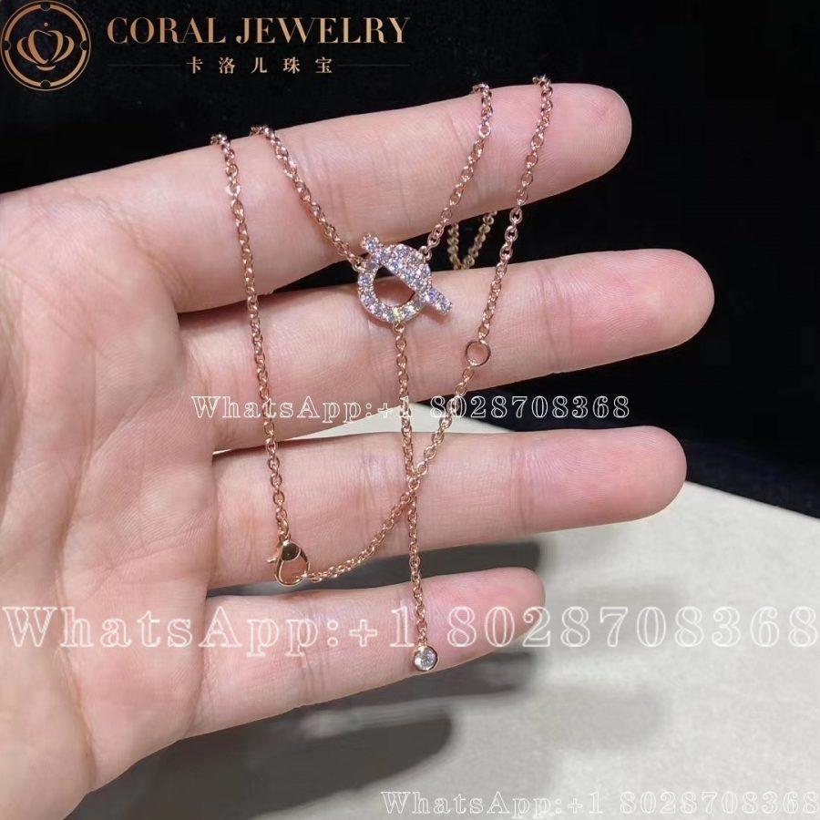 Hermès Finesse Lariat necklace in Rose gold set with diamonds - Image 4