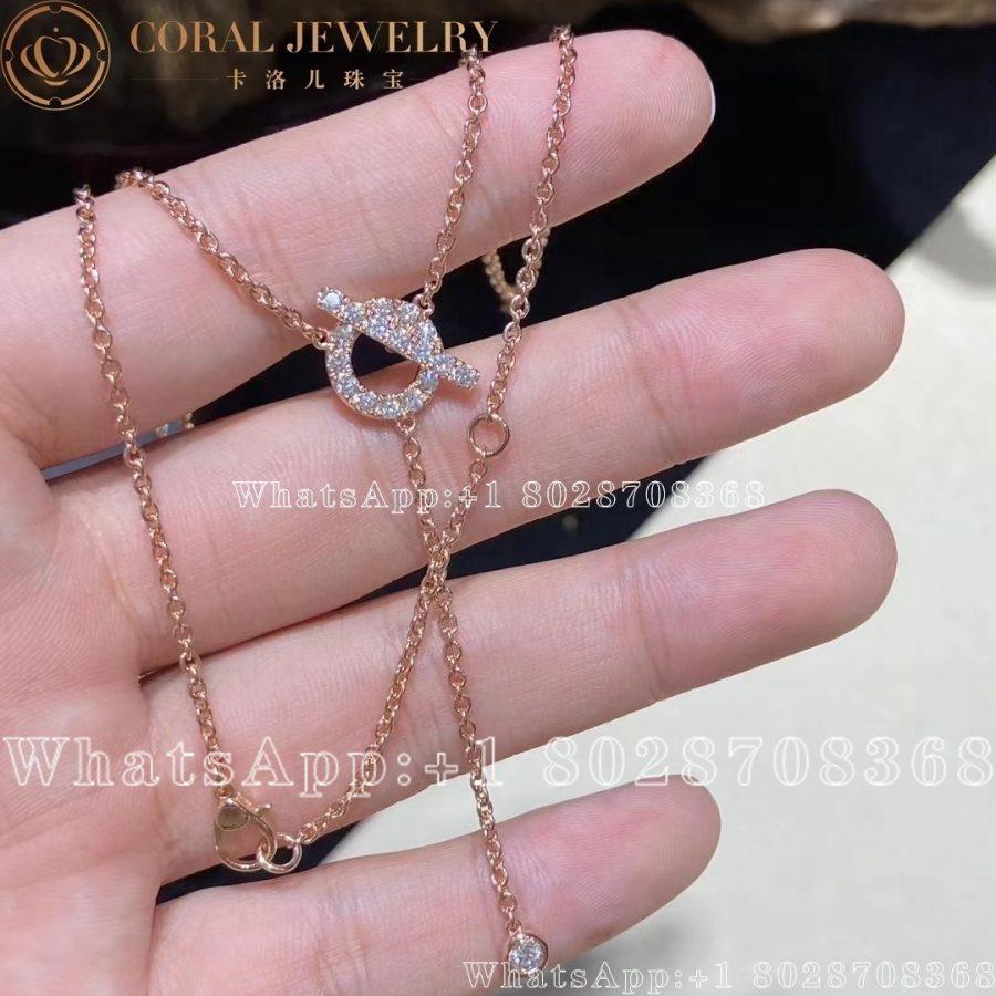 Hermès Finesse Lariat necklace in Rose gold set with diamonds - Image 5