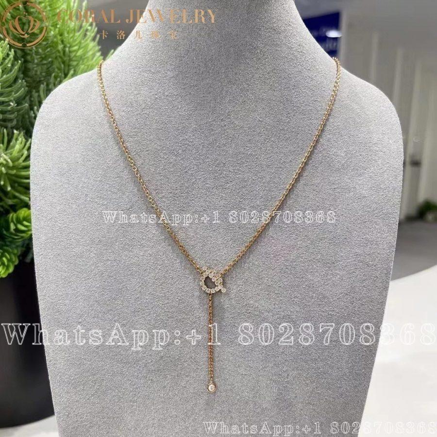 Hermès Finesse Lariat necklace in Rose gold set with diamonds - Image 6