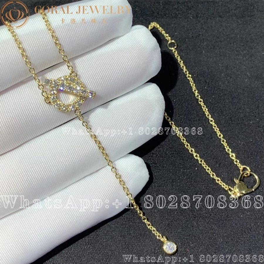 Hermès Finesse Lariat necklace in Yellow gold set with diamonds - Image 3