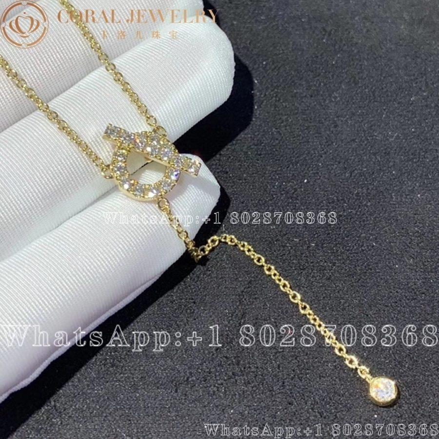 Hermès Finesse Lariat necklace in Yellow gold set with diamonds - Image 5