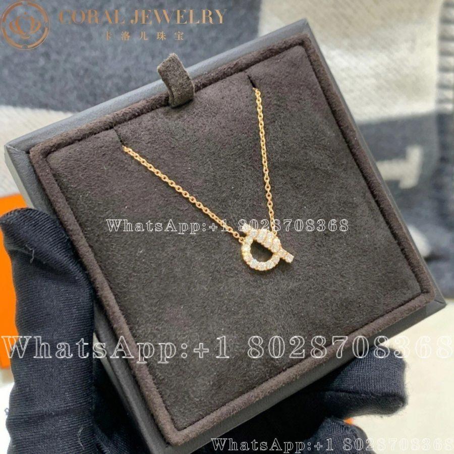 Hermès Finesse Pendant in rose gold set with diamonds - Image 3