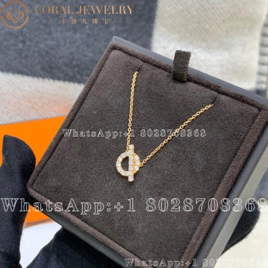Hermès Finesse Pendant in rose gold set with diamonds - Image 4