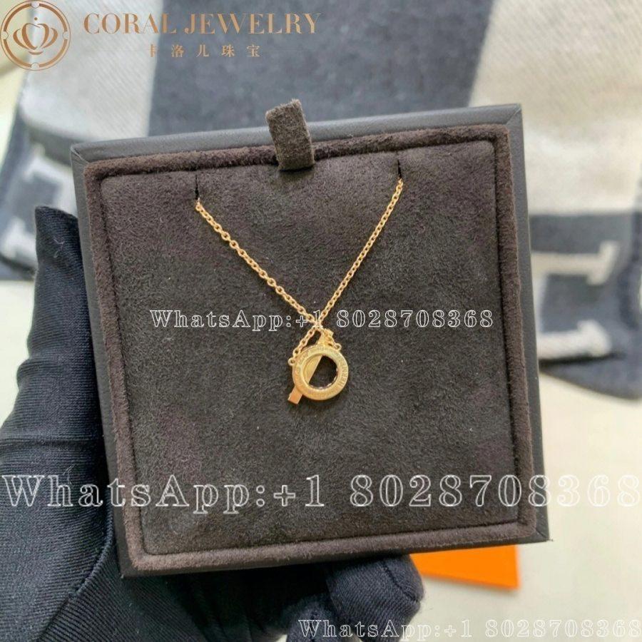 Hermès Finesse Pendant in rose gold set with diamonds - Image 5
