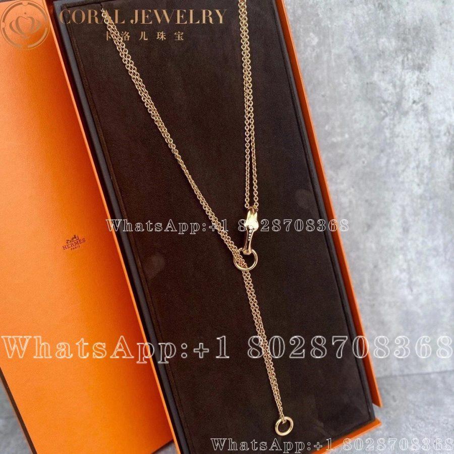 Hermès Galop Rose Gold Diamond Necklace - Image 4