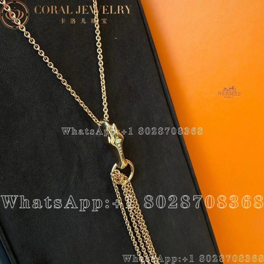 Hermès Galop Rose Gold Diamond Necklace - Image 5