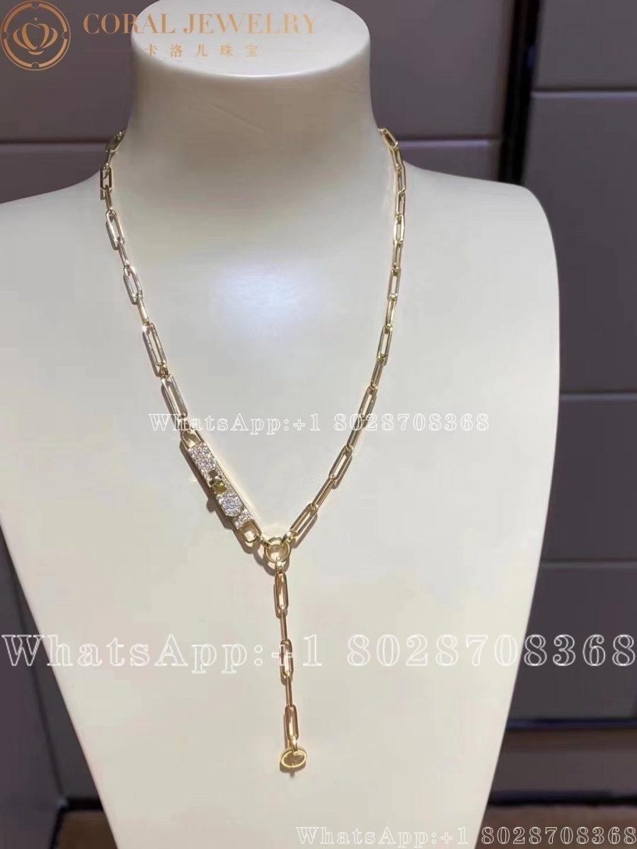 Hermès Kelly Chaine lariat Lariat necklace in yellow gold set with diamonds - Image 9