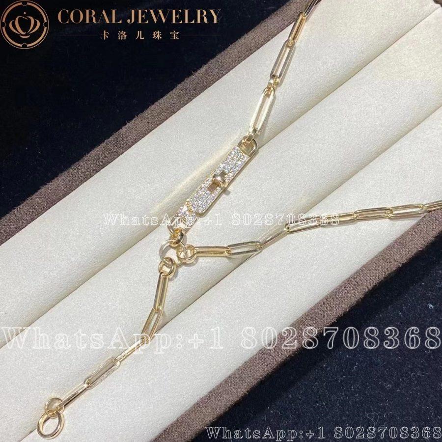 Hermès Kelly Chaine lariat Lariat necklace in yellow gold set with diamonds - Image 3