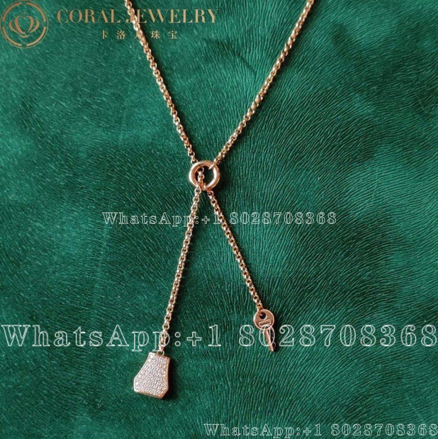 Hermès Kelly Clochette Necklace in rose gold set with diamonds - Image 3
