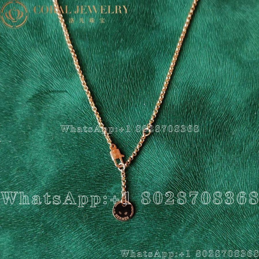 Hermès Kelly Clochette Necklace in rose gold set with diamonds - Image 5