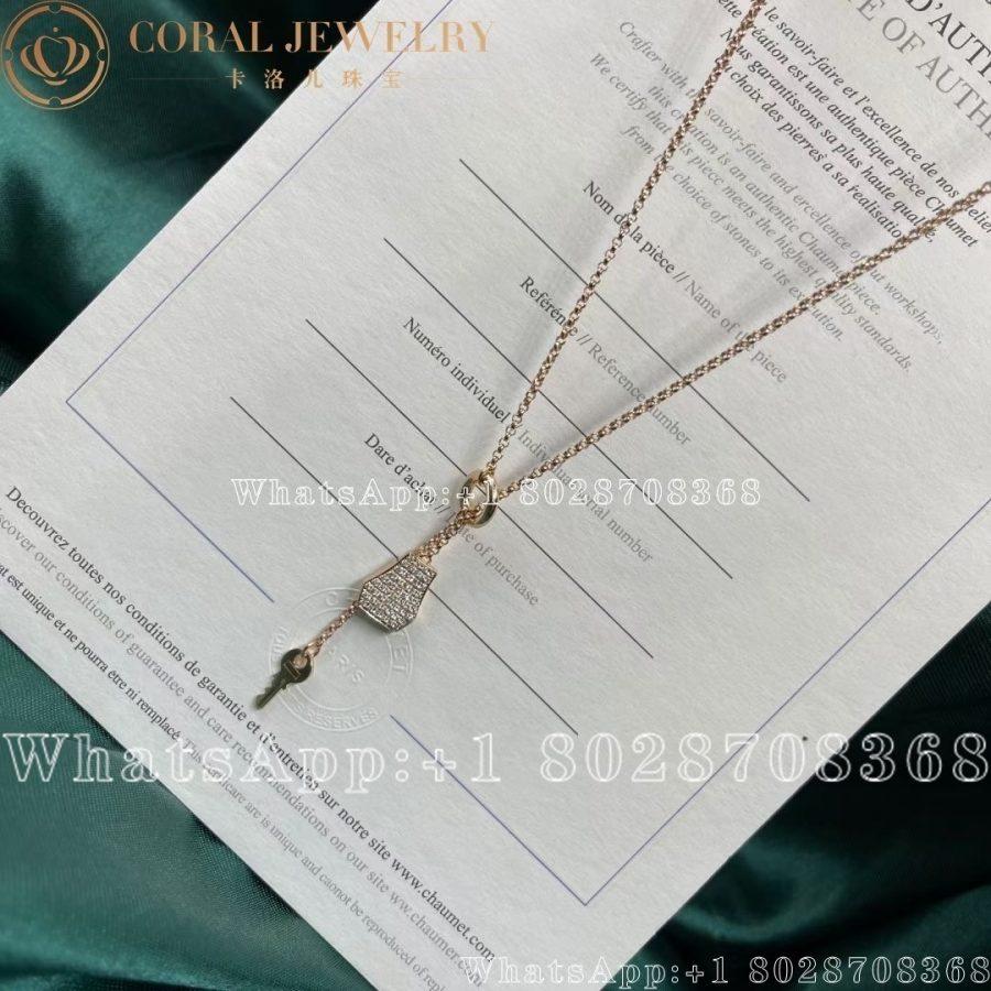 Hermès Kelly Clochette Necklace in rose gold set with diamonds - Image 7