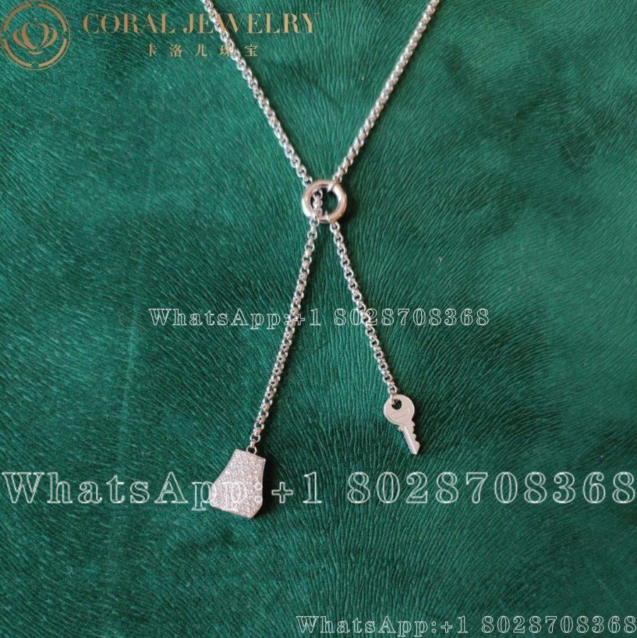 Hermès Kelly Clochette Necklace in white gold set with diamonds - Image 5