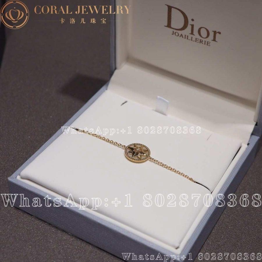 Dior Rose Des Vents and Rose Bracelet Yellow Gold, Diamond and Mother-of-pearl 12mm - Image 6