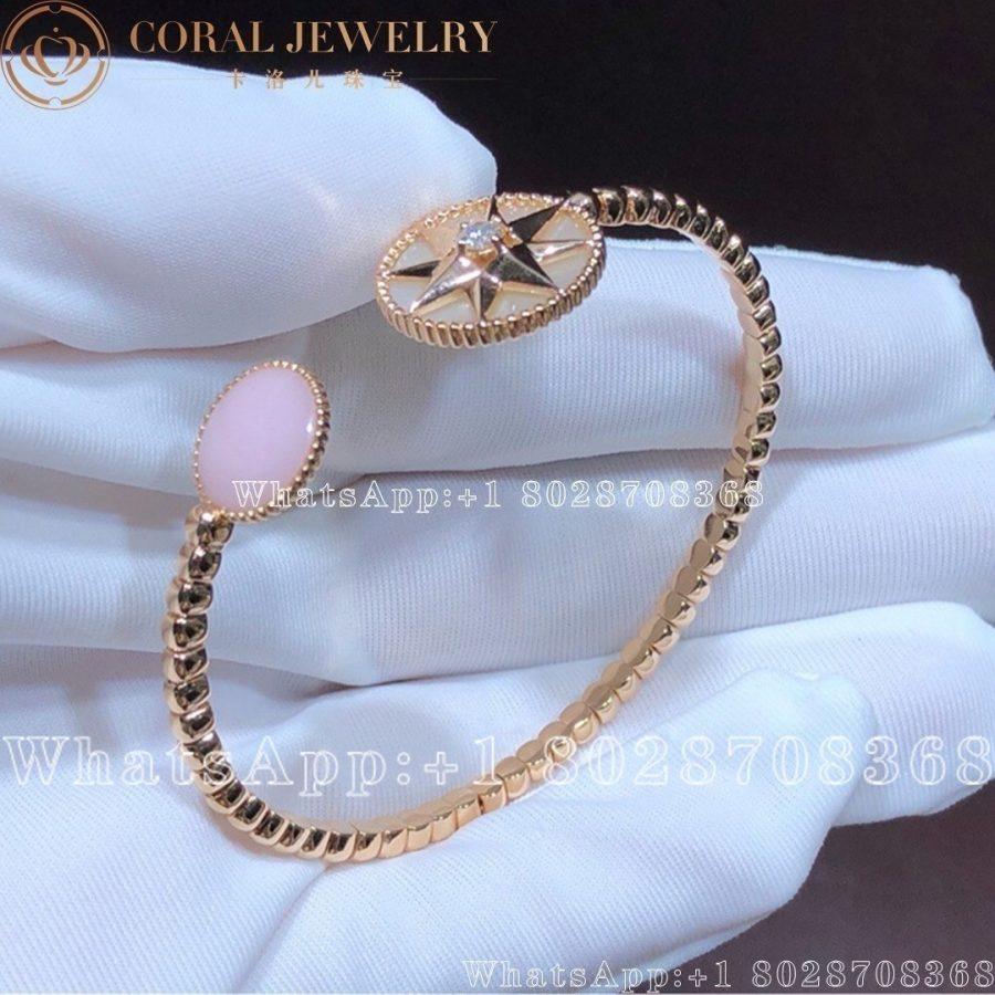 Dior Rose Des Vents Diamond Pink opal18K Rose Gold Open Cuff Bracelet - Image 8