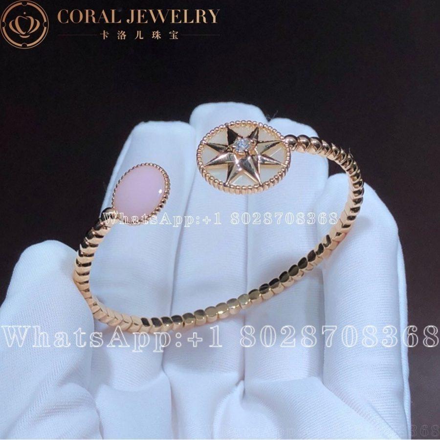 Dior Rose Des Vents Diamond Pink opal18K Rose Gold Open Cuff Bracelet - Image 3