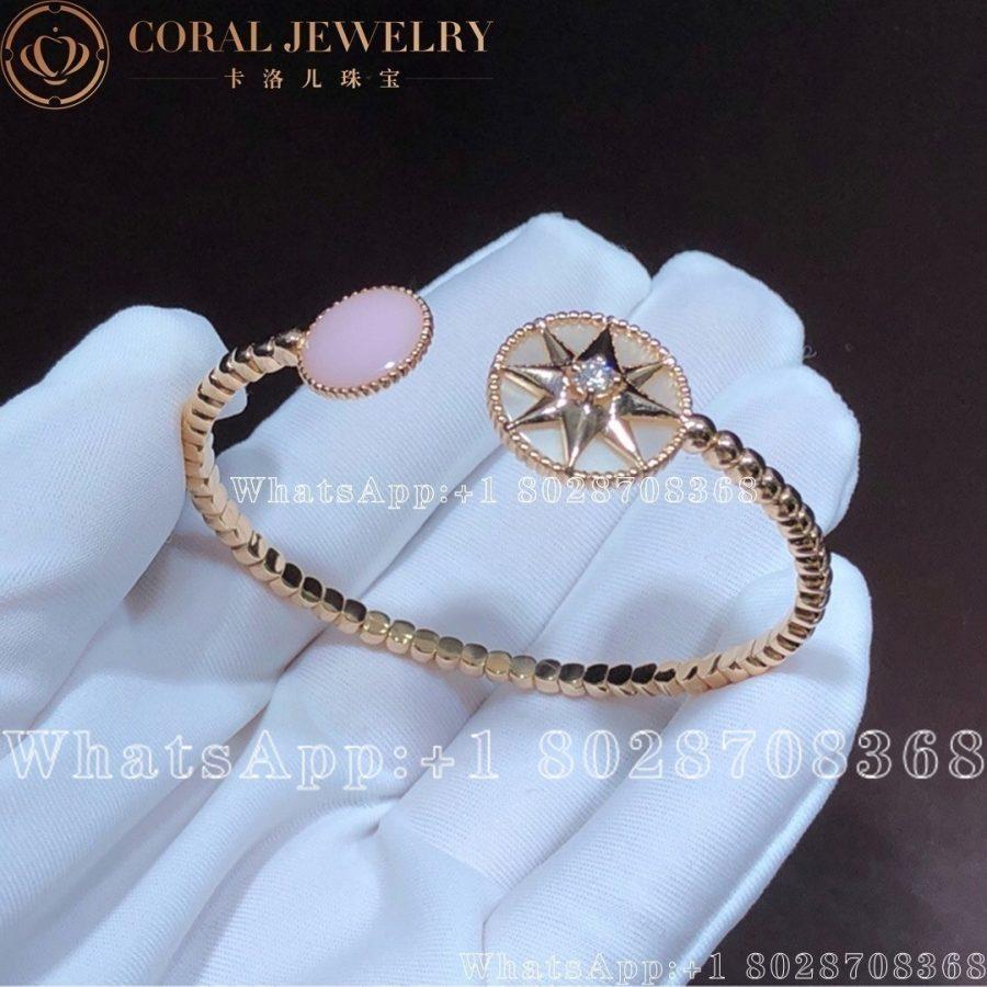 Dior Rose Des Vents Diamond Pink opal18K Rose Gold Open Cuff Bracelet - Image 4