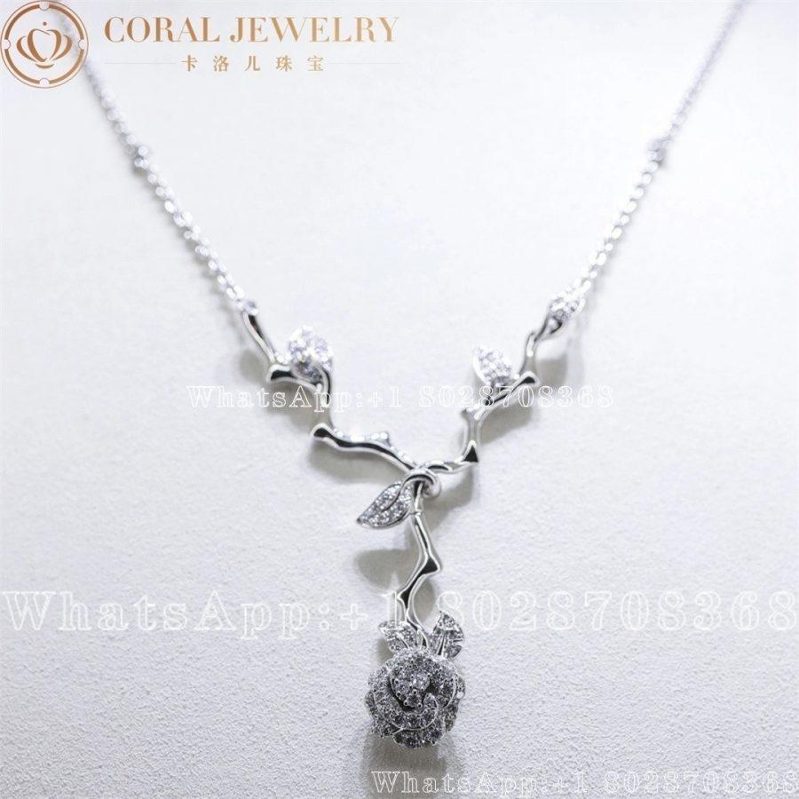 Dior Medium Rose Dior Bagatelle Necklace White Gold and Diamonds - Image 11