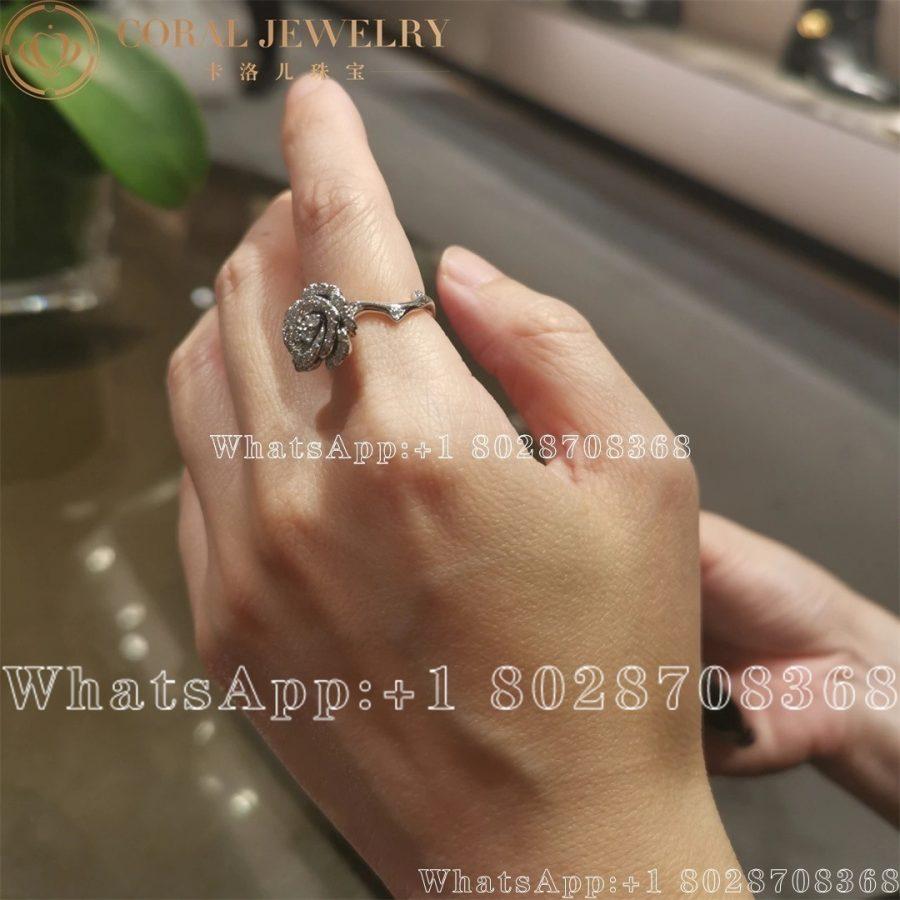 Dior Small Rose Dior Bagatelle Ring White Gold and Diamonds - Image 5