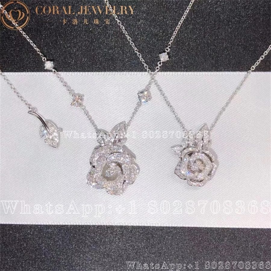 Dior Small Rose Dior Bagatelle Necklace White Gold and Diamonds - Image 6