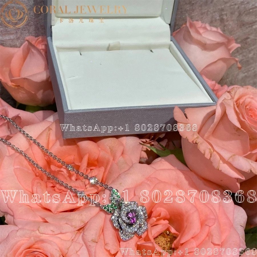 Dior Small Rose Dior Bagatelle Necklace White Gold and Ruby - Image 5