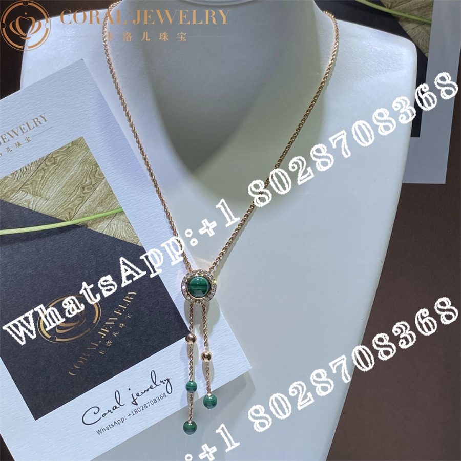 Piaget Possession Rose Gold Malachite Diamond Pendant G33PE300 - Image 6