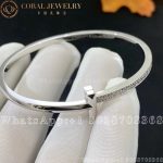 Tiffany T T1 Narrow Diamond Hinged Bangle in 18k White Gold - Image 4