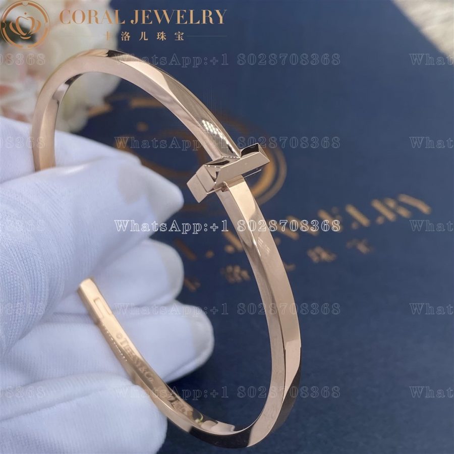 Tiffany T T1 Hinged Bangle in Rose Gold - Image 3