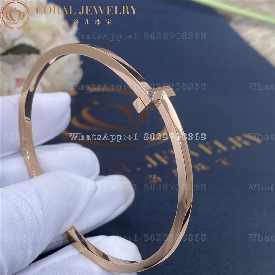 Tiffany T T1 Hinged Bangle in Rose Gold - Image 4