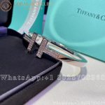Tiffany T Pavé Diamond Square Bracelet in 18k White Gold - Image 10