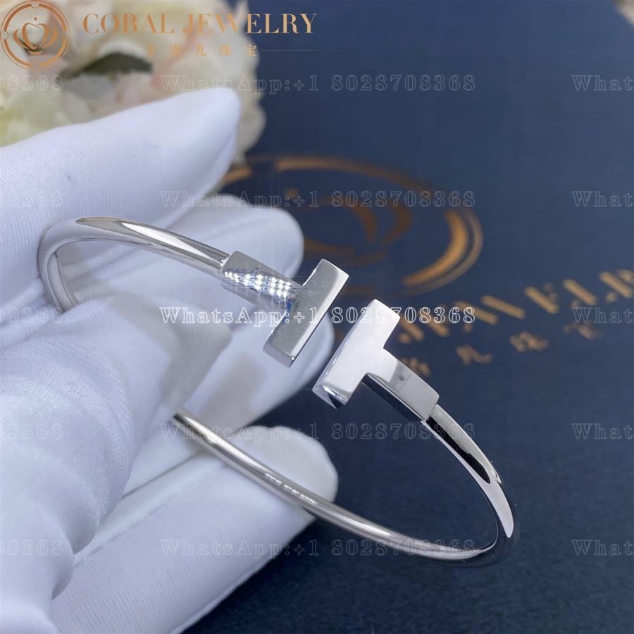 Tiffany T Wire Bracelet in 18k White Gold - Image 3