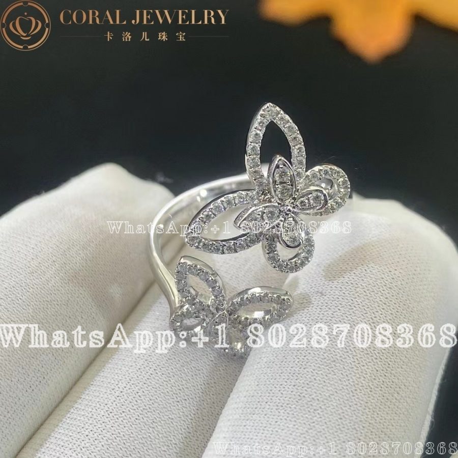 Graff Double Butterfly Silhouette Diamond Ring White Gold RGR789 - Image 3